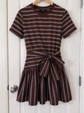 En Saison Chocolate and Blue Bow Dress